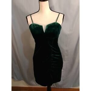 Emerald Sundae Green Velvet Mini Dress - Size 10